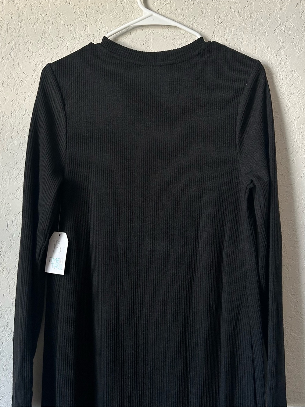 Time & Tru Ribbed Long Sleeve Maternity Dress - Picture 10 of 12